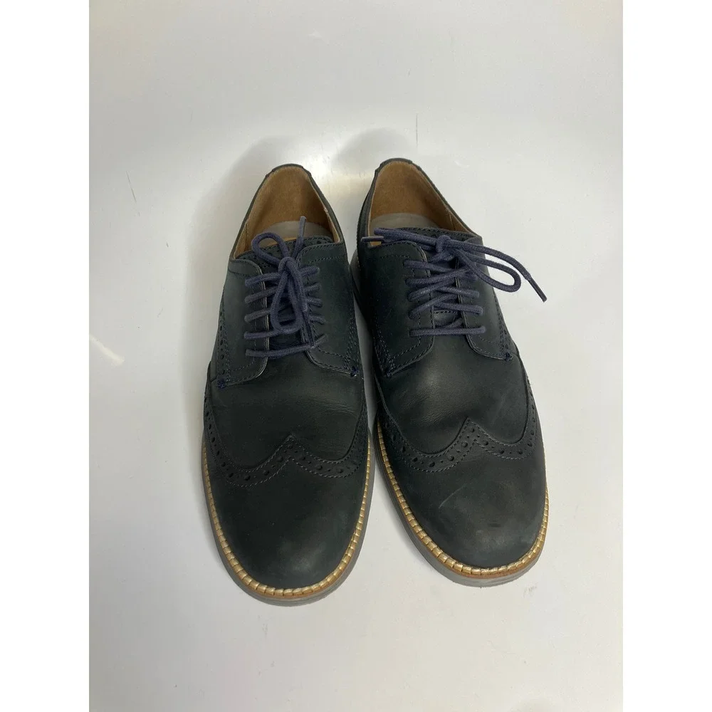 Cole Haan Zerogrand original wingtip Oxford shoes navy blue leather men's size 8
